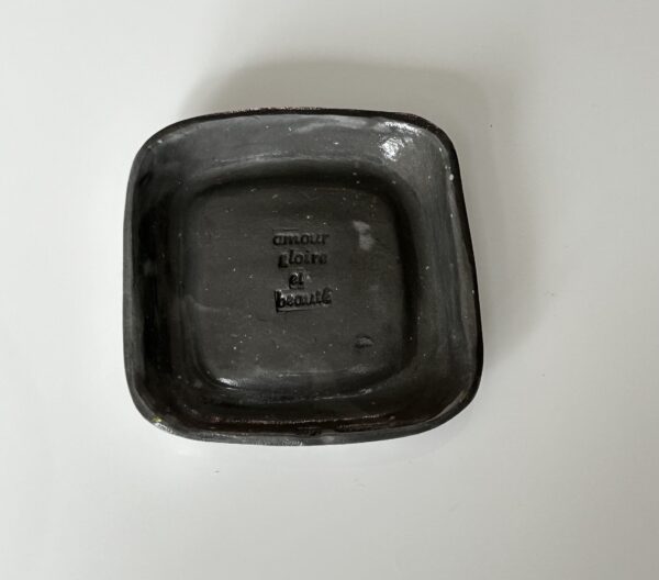 VIDE-POCHE - AMOUR GLOIRE ET BEAUTÉ - FAIT MAIN - GRIS – Image 4
